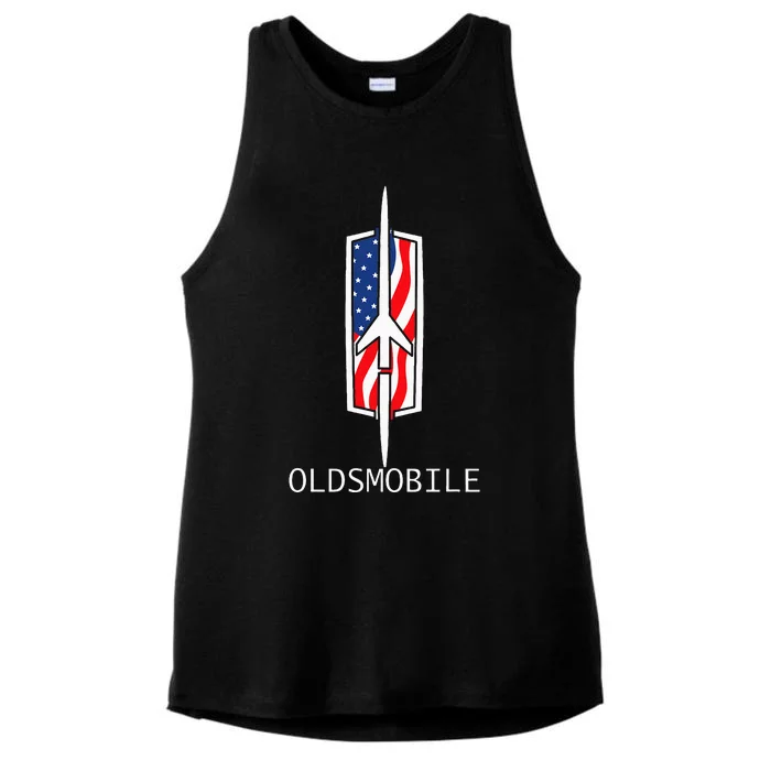 Classic Car Show Vintage Oldsmobile Rocket Ladies Tri-Blend Wicking Tank