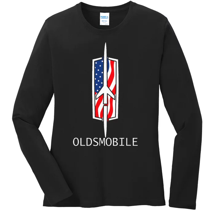 Classic Car Show Vintage Oldsmobile Rocket Ladies Long Sleeve Shirt