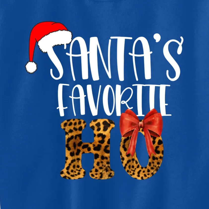 Cute Cheetah SantaS Favorite Ho Christmas S Gift Kids Sweatshirt