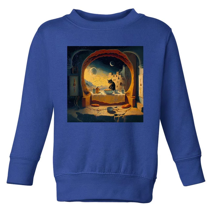 Cat Cooking Space Gift Toddler Sweatshirt