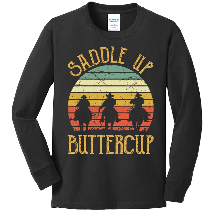 Cow Cow Southern Western Saddle Up Buttercup Kids Long Sleeve Shirt