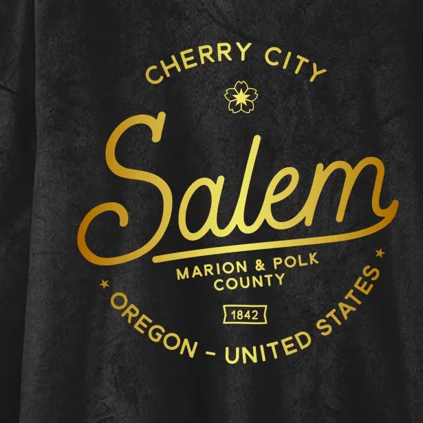 Cherry City Salem Oregon Marion & Polk County 1842 Hooded Wearable Blanket