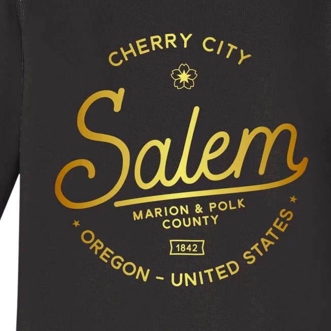 Cherry City Salem Oregon Marion & Polk County 1842 Baby Long Sleeve Bodysuit