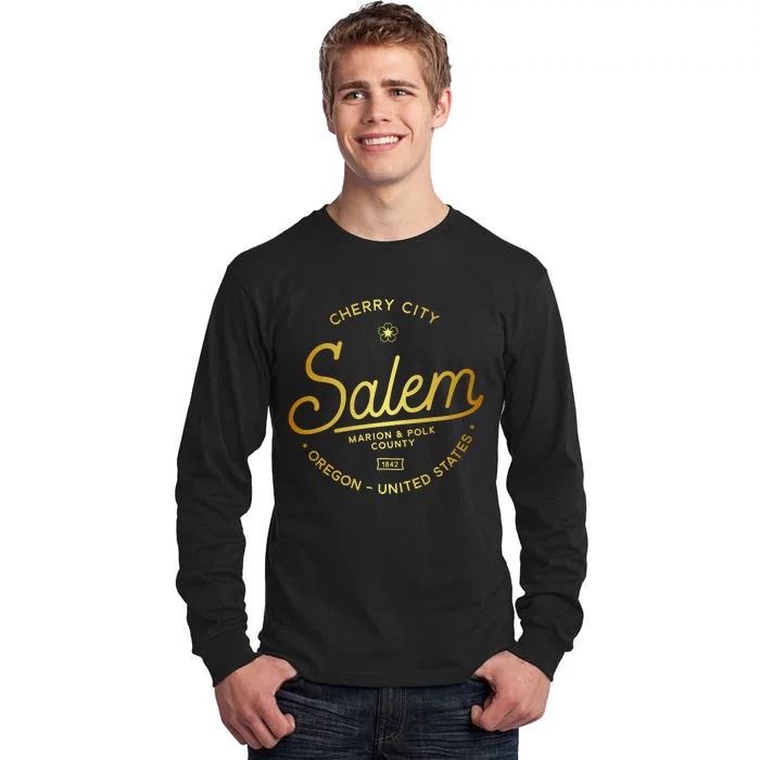 Cherry City Salem Oregon Marion & Polk County 1842 Tall Long Sleeve T-Shirt