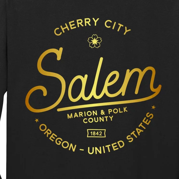 Cherry City Salem Oregon Marion & Polk County 1842 Tall Long Sleeve T-Shirt