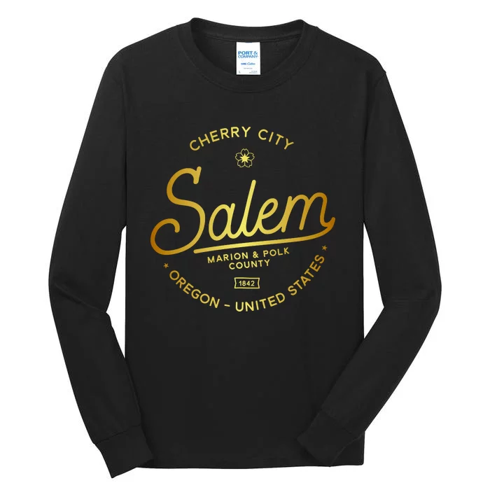 Cherry City Salem Oregon Marion & Polk County 1842 Tall Long Sleeve T-Shirt