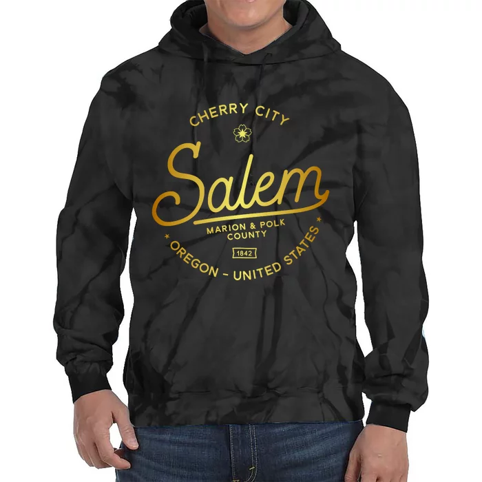 Cherry City Salem Oregon Marion & Polk County 1842 Tie Dye Hoodie