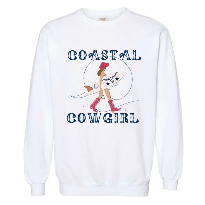 Coastal Cowgirl Surf Beach Garment-Dyed Sweatshirt