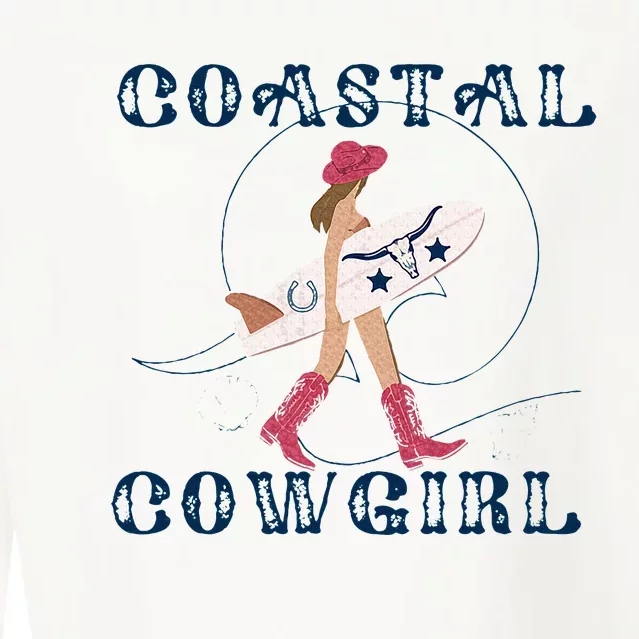 Coastal Cowgirl Surf Beach Cropped Pullover Crew