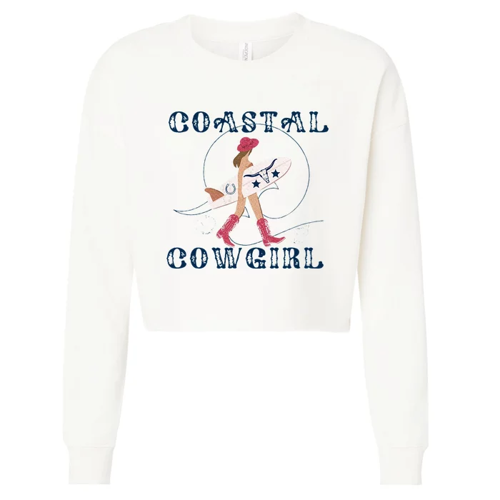 Coastal Cowgirl Surf Beach Cropped Pullover Crew