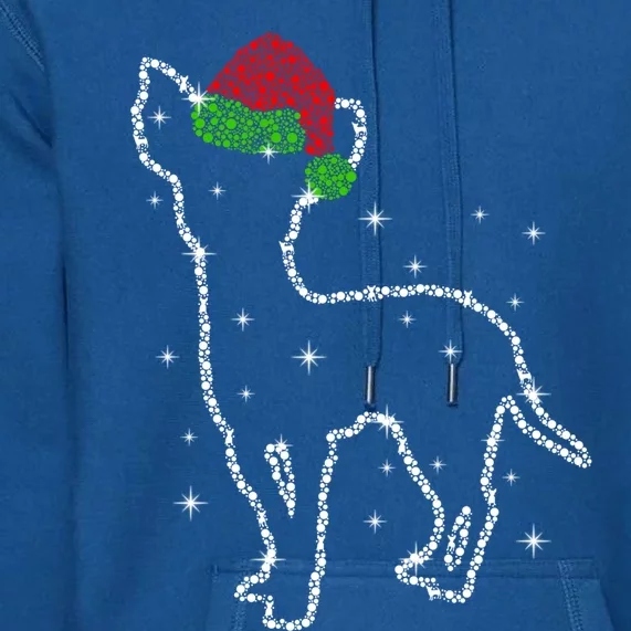 Cute Chihuahua Santa Hat Christmas Lights Dog Lover Xmas Gift Premium Hoodie