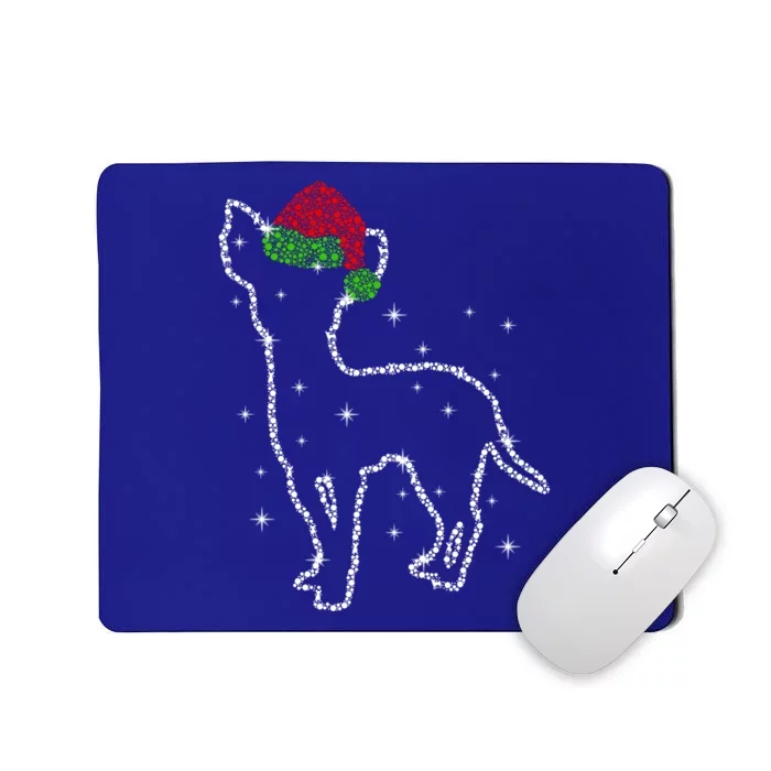 Cute Chihuahua Santa Hat Christmas Lights Dog Lover Xmas Gift Mousepad