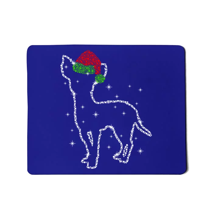 Cute Chihuahua Santa Hat Christmas Lights Dog Lover Xmas Gift Mousepad