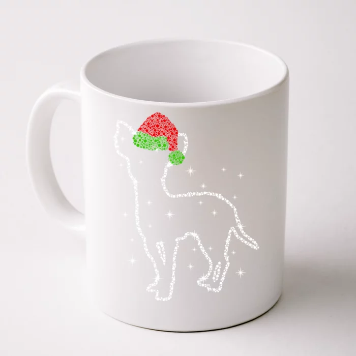 Cute Chihuahua Santa Hat Christmas Lights Dog Lover Xmas Gift Front & Back Coffee Mug