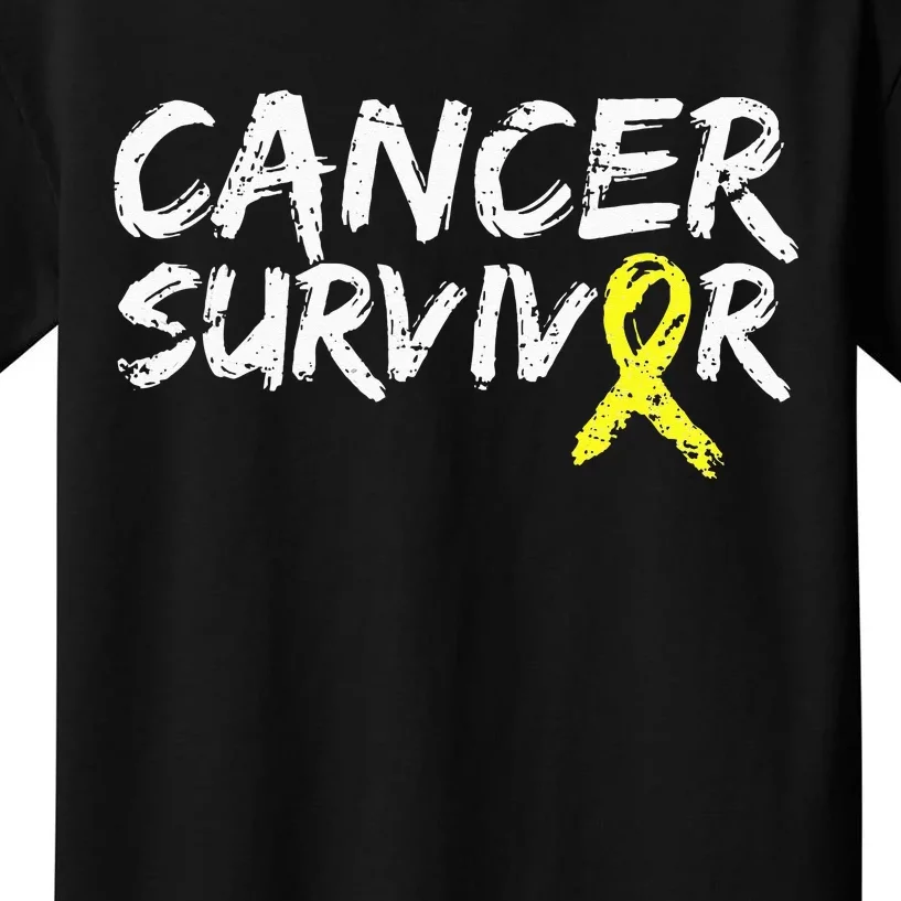 Childhood Cancer Survivor Yellow Ribbon Awareness Support Kids T-Shirt