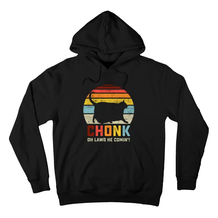 Chonk Cat Scale Meme Funny Retro Style Vintage Cats Memes Hoodie