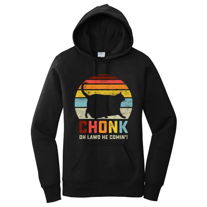 Chonk Cat Scale Meme Funny Retro Style Vintage Cats Memes Women's Pullover Hoodie