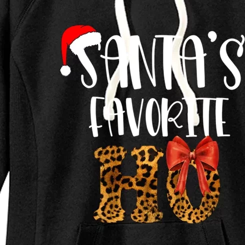 Cute Cheetah Santas Favorite Ho Christmas S Gift Women's Fleece Hoodie