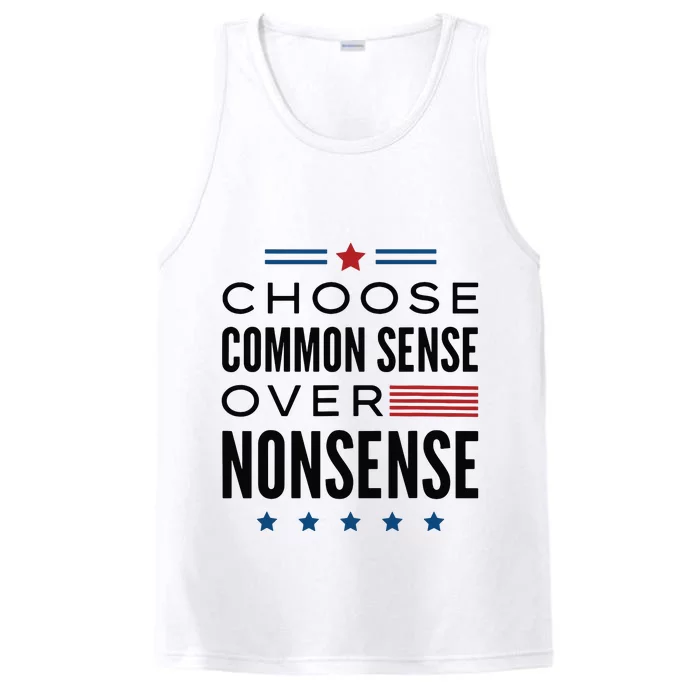 Choose Common Sense Over Nonsense Kamala Harris 2024 Performance Tank