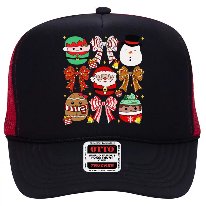 Cute Christmas Squish Squad Mallow Great Gifts Family High Crown Mesh Trucker Hat