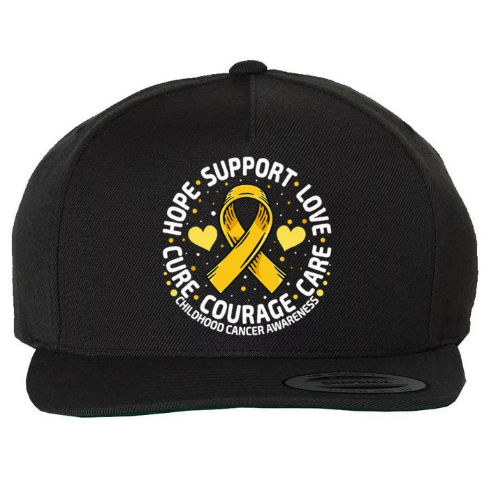 Childhood Cancer Support Family Childhood Cancer Awareness Wool Snapback Cap