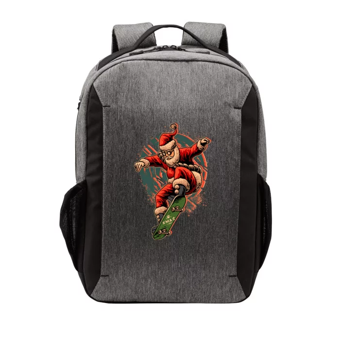 Cool Christmas Skateboarding Santa Claus Vector Backpack