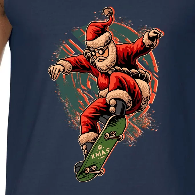 Cool Christmas Skateboarding Santa Claus Comfort Colors® Tank Top