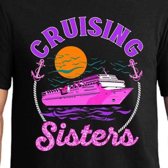 Cute Cruising Sisters Women Cruise Lovers Sailing Trip Pajama Set