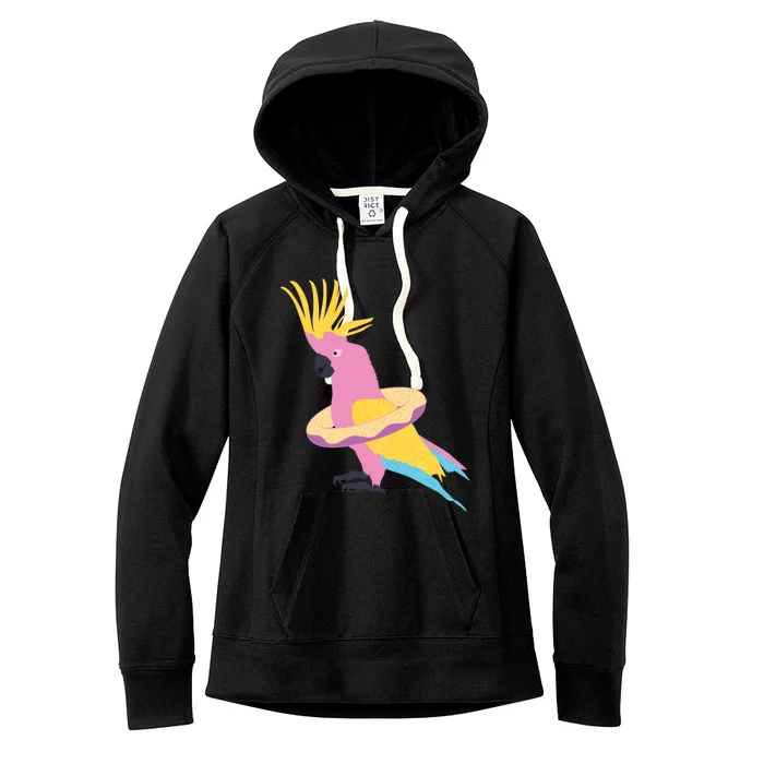 Cockatiel Cockatoo Summer Vacay Party Beach Vibes Funny Gift Women's Fleece Hoodie