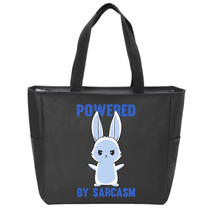 Cute Chibi Sarcastic Bunny Zip Tote Bag