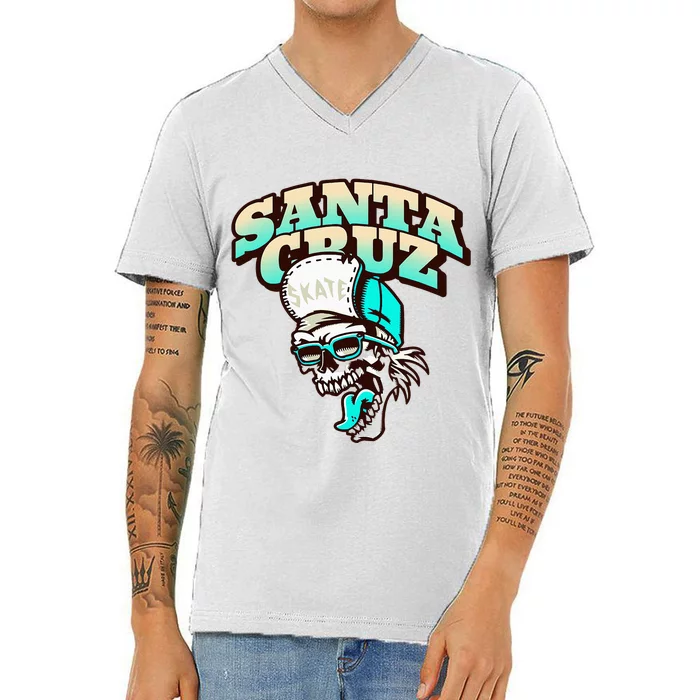 Classic California Skater Santa Cruz V-Neck T-Shirt