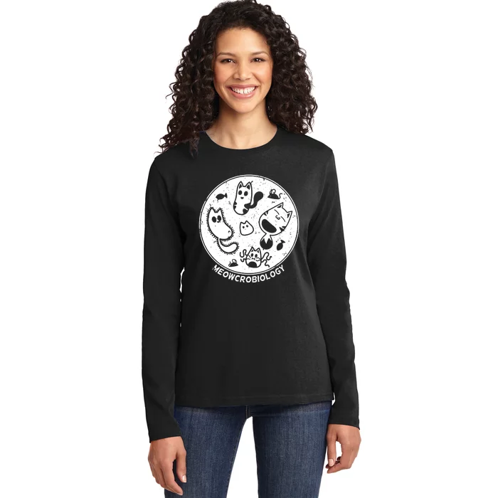 Cute Cat Science Lab Ladies Long Sleeve Shirt