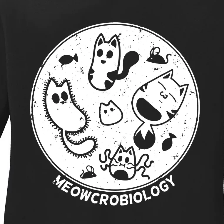 Cute Cat Science Lab Ladies Long Sleeve Shirt