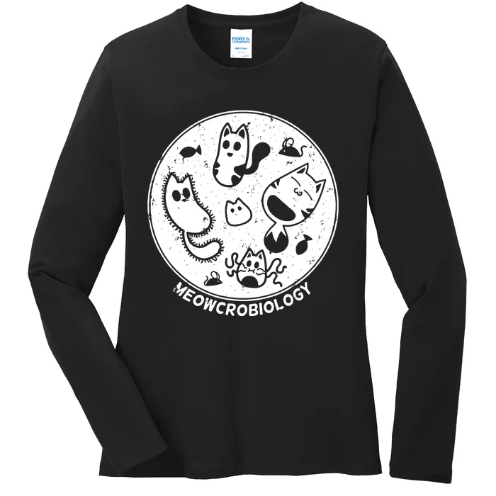 Cute Cat Science Lab Ladies Long Sleeve Shirt