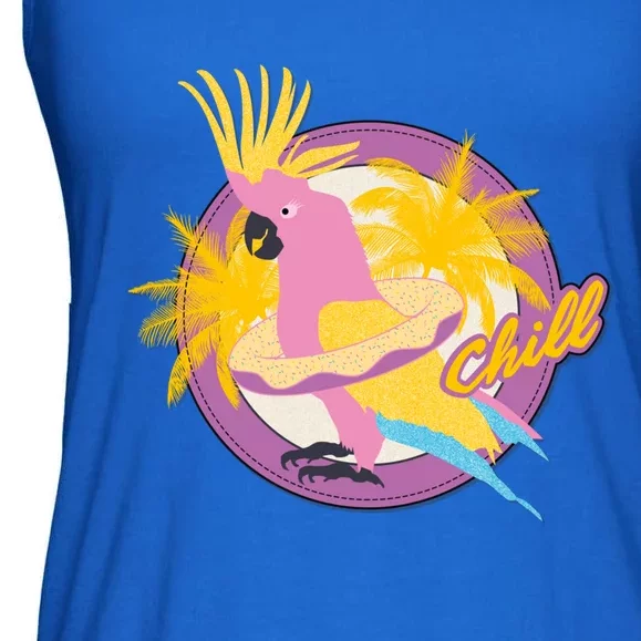 Cockatiel Cockatoo Summer Chill Vacay Party Beach Vibes Gift Ladies Essential Flowy Tank