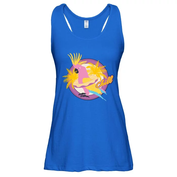 Cockatiel Cockatoo Summer Chill Vacay Party Beach Vibes Gift Ladies Essential Flowy Tank