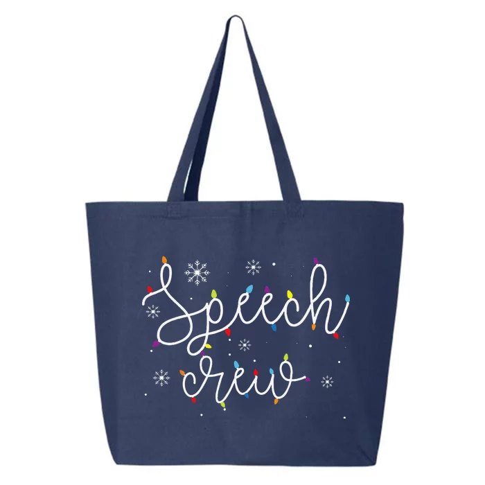 Cute Christmas Speech Crew Teacher Xmas Light Festive SLP 25L Jumbo Tote