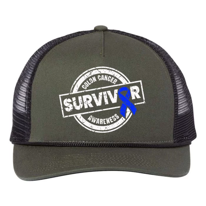 Colon Cancer Survivor Colon Cancer Awareness Month Retro Rope Trucker Hat Cap