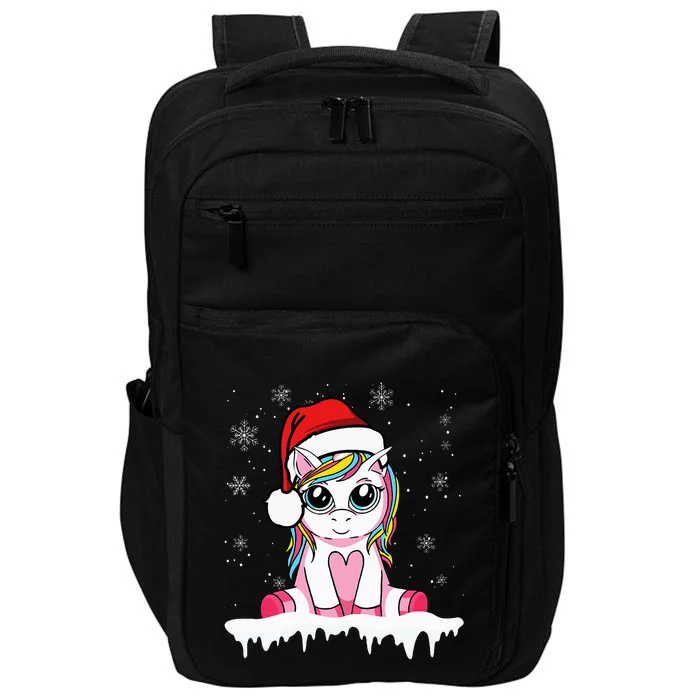 Cute Christmas Santa Unicorn Christmas Impact Tech Backpack