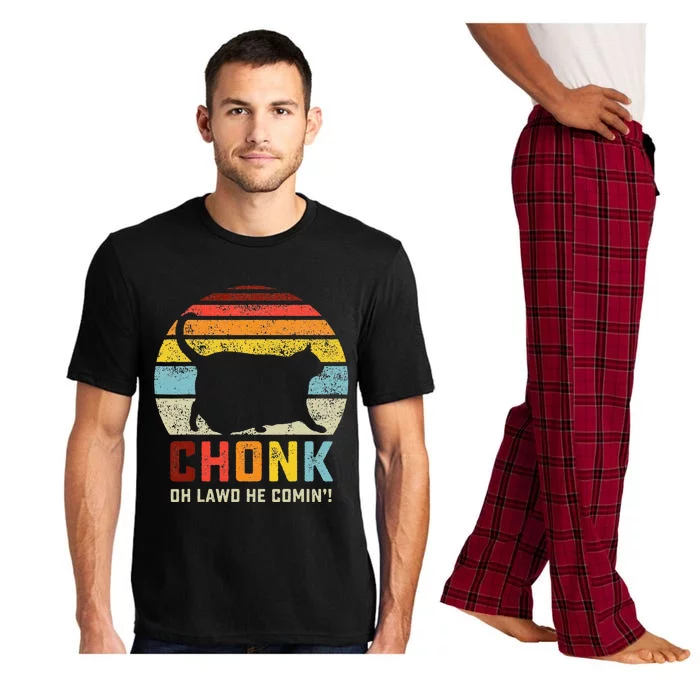 Chonk Cat Scale Meme Funny Retro Style Vintage Cats Memes Pajama Set