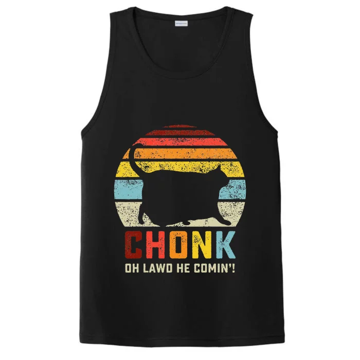 Chonk Cat Scale Meme Funny Retro Style Vintage Cats Memes Performance Tank