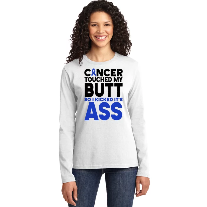 Colon Cancer Survivor Awareness Funny Ladies Long Sleeve Shirt