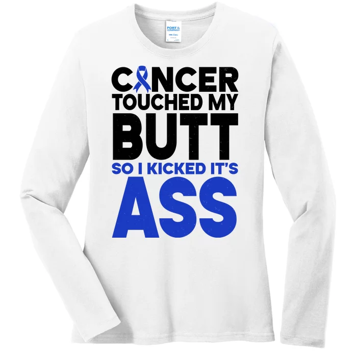 Colon Cancer Survivor Awareness Funny Ladies Long Sleeve Shirt