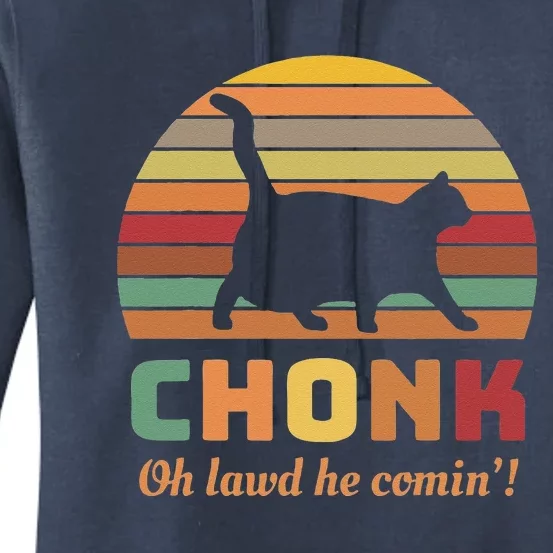 Chonk Cat Scale Meme Retro Oh Lawd He Comin Memes Women's Pullover Hoodie