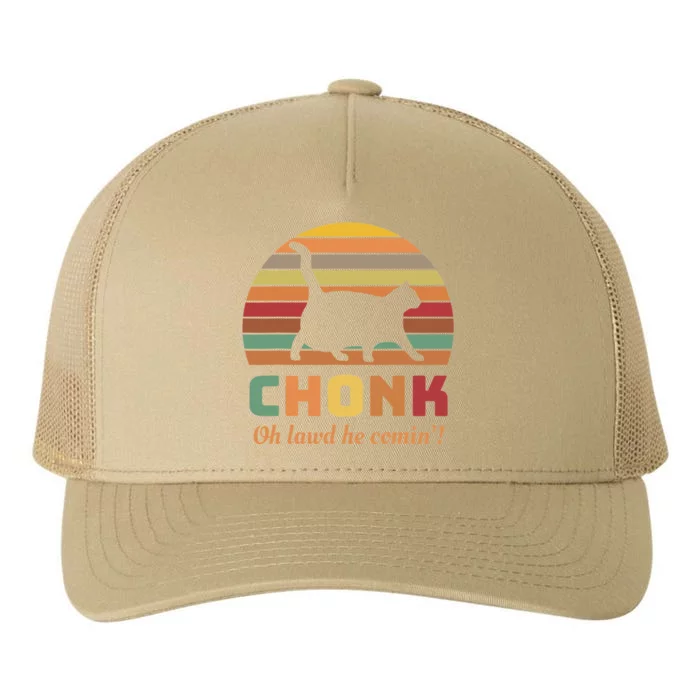 Chonk Cat Scale Meme Retro Oh Lawd He Comin Memes Yupoong Adult 5-Panel Trucker Hat