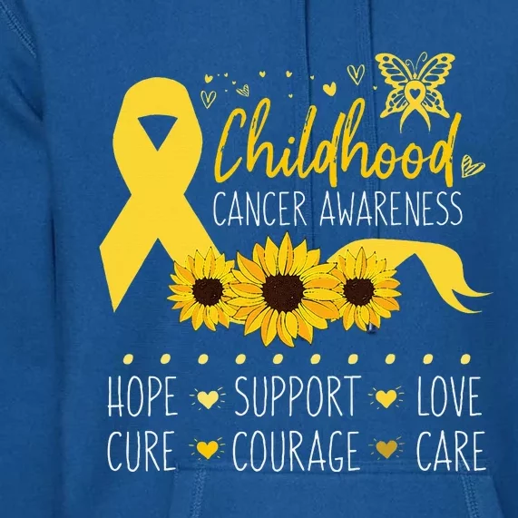 Childhood Cancer Support Family Childhood Cancer Awareness Premium Hoodie