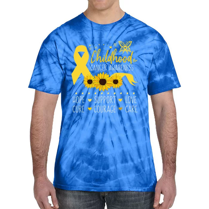 Childhood Cancer Support Family Childhood Cancer Awareness Tie-Dye T-Shirt