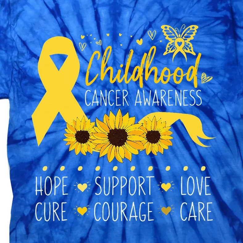 Childhood Cancer Support Family Childhood Cancer Awareness Tie-Dye T-Shirt