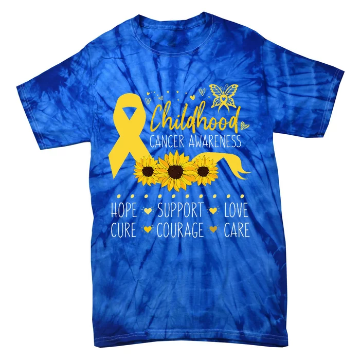 Childhood Cancer Support Family Childhood Cancer Awareness Tie-Dye T-Shirt