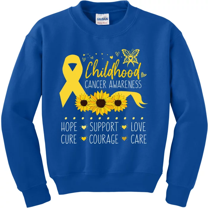 Childhood Cancer Support Family Childhood Cancer Awareness Kids Sweatshirt